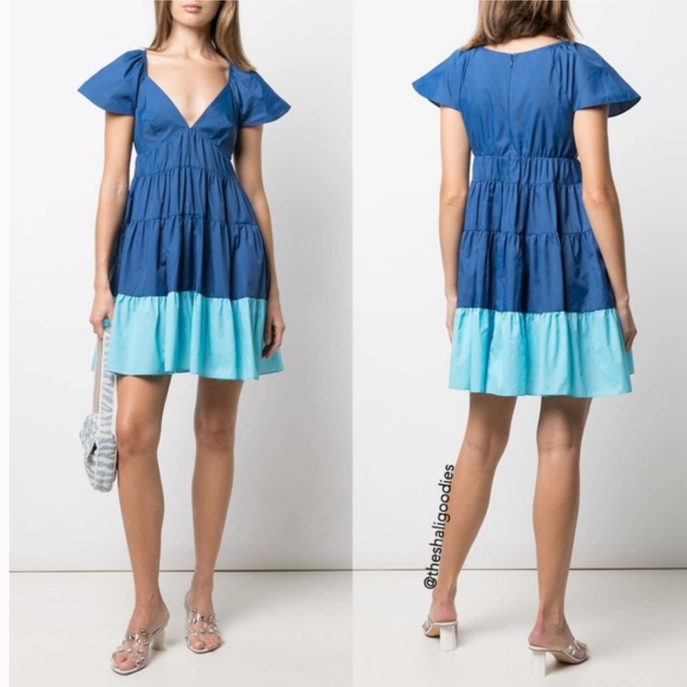 Staud blue contrast dress size L - Picture 5 of 5